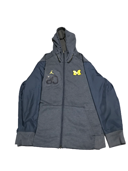 Khalid Hill Michigan Team Issued Travel Jacket with Number (Size XXL)