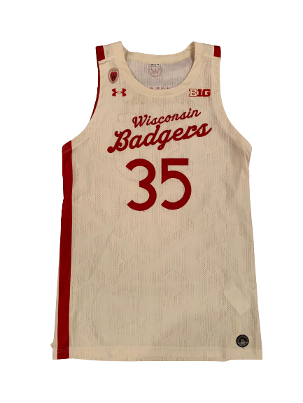 Nate Reuvers Wisconsin Basketball 2020-2021 Game Worn Alternate Uniform Set - Photo Matched