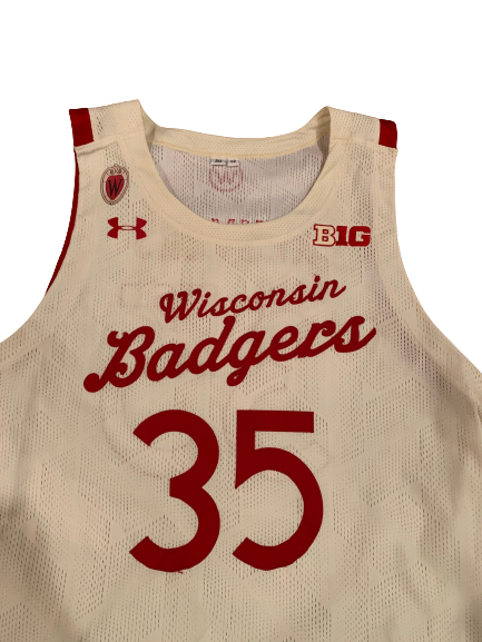 Nate Reuvers Wisconsin Basketball 2020-2021 Game Worn Alternate Uniform Set - Photo Matched