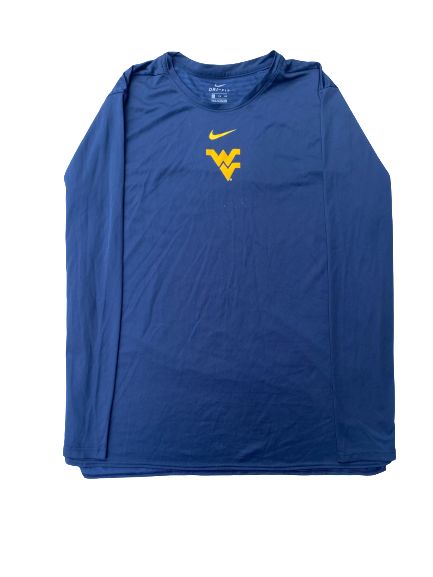 George Campbell West Virginia Football Team Issued Long Sleeve Workout Shirt (Size 2XL)