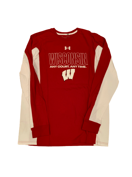 Nate Reuvers Wisconsin Basketball Team Exclusive Pre-Game Warm-Up Shirt (Size XL)