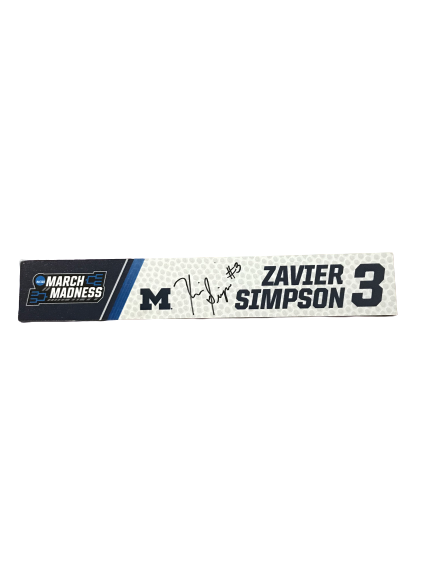 Zavier Simpson Signed March Madness Locker Room Name Plate