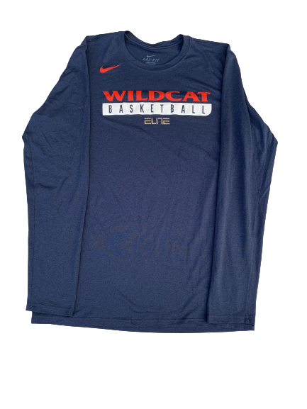 Nick Johnson Wildcat Basketball Nike Elite Long Sleeve Shirt (Size LT)