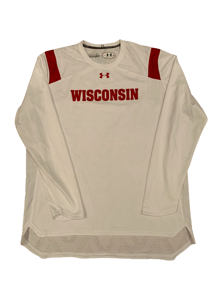 Nate Reuvers Wisconsin Basketball Team Exclusive Pre-Game Warm-Up Shirt (Size XXL)