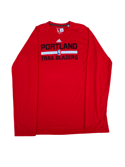 Nick Johnson Portland Trailblazers Adidas Long Sleeve Shirt (Size LT)