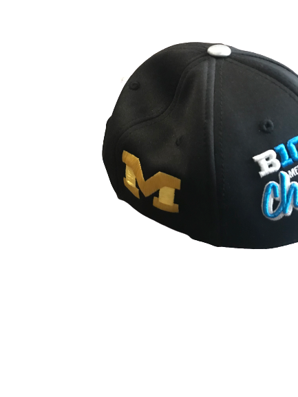 Zavier Simpson Michigan Signed 2017 Big Ten Tournament Champions Hat with a Piece of the Net (Photo matched)