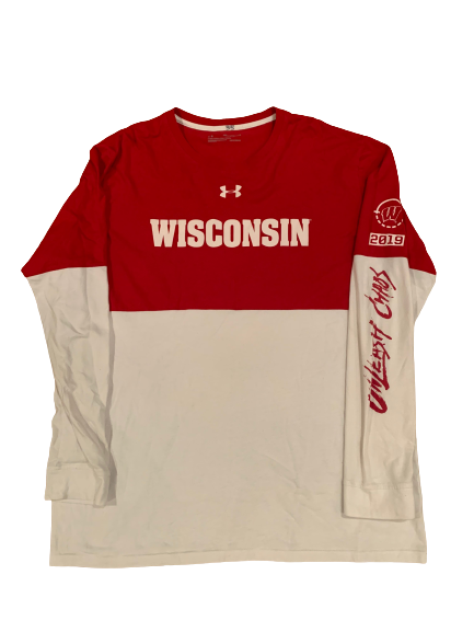 Nate Reuvers Wisconsin Basketball Team Exclusive Pre-Game Warm-Up Shirt (Size XXL)