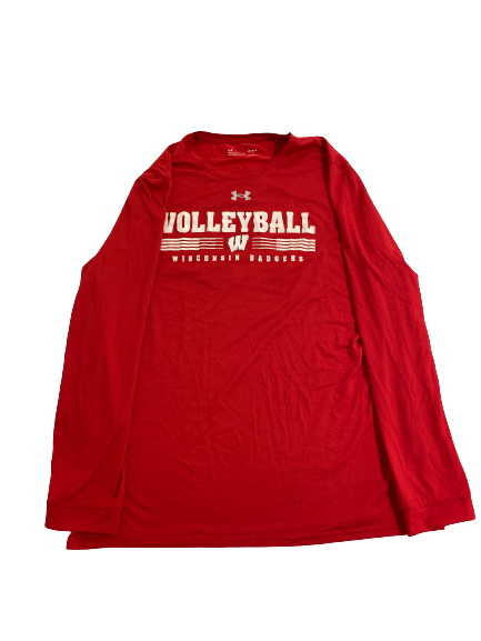 Jade Demps Wisconsin Volleyball Team-Issued Long Sleeve Shirt (Size L)