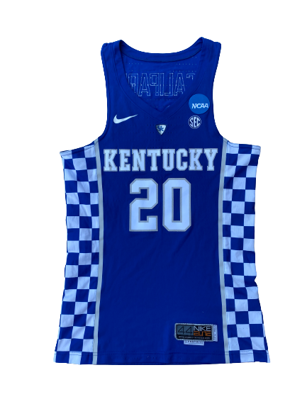 Brad Calipari Kentucky Basketball 2016-2017 Game Worn Uniform Set