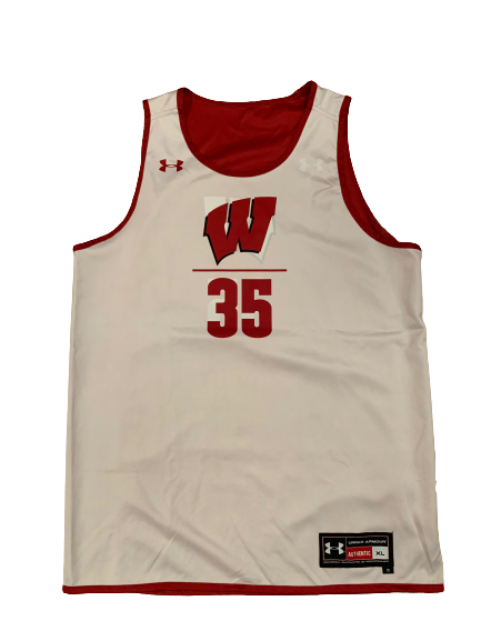 Nate Reuvers Wisconsin Basketball Team Exclusive Reversible Practice Jersey (Size XL)