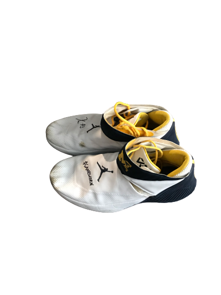 Zavier Simpson Signed & Inscribed Michigan Player Exclusive Game Worn Basketball Shoes (Photo Matched)