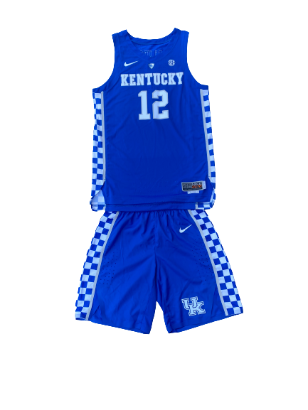 Brad Calipari Kentucky Basketball 2018-2019 Game Worn Uniform Set