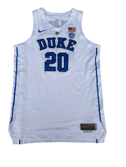 Marques Bolden Duke Basketball 2018-2019 (Senior Year) Game Worn Uniform Set - Photo Matched