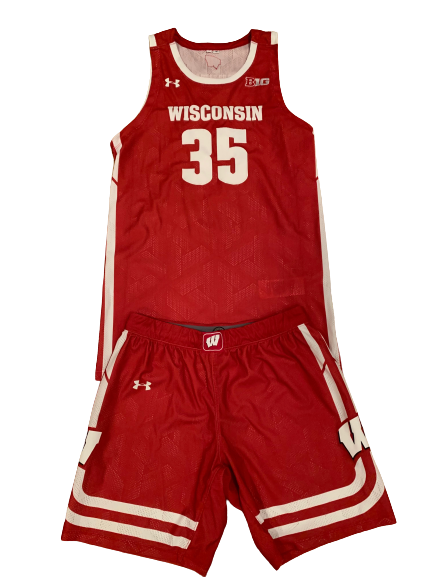 Nate Reuvers Wisconsin Basketball Game Issued Uniform Set