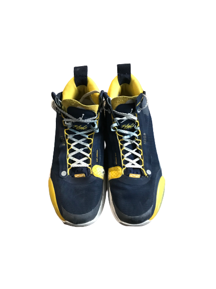 Zavier Simpson Signed & Inscribed Game Worn Michigan Player Exclusive Basketball Shoes (Photo Matched)