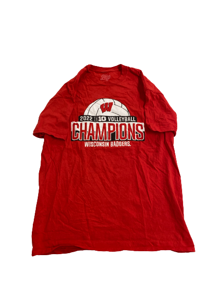 Jade Demps Wisconsin Volleyball Team-Issued 2022 Big Ten Champions T-Shirt (Size L)