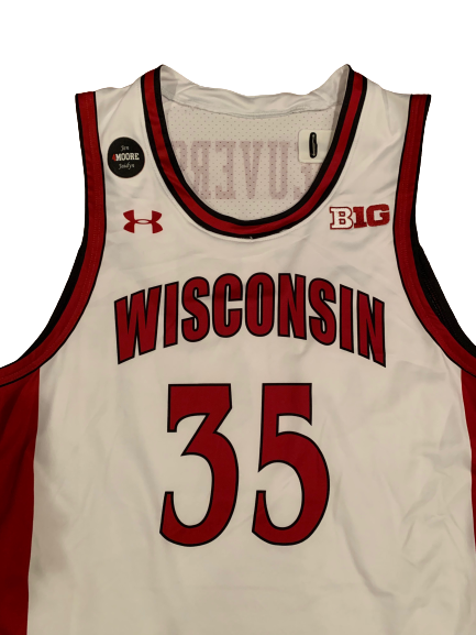 Nate Reuvers Wisconsin Basketball Game Worn Throwback Uniform Set (2/9/20 Vs Ohio State) - Photo Matched