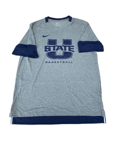 Kuba Karwowski Utah State Basketball Team Issued Workout Shirt (Size 2XL)