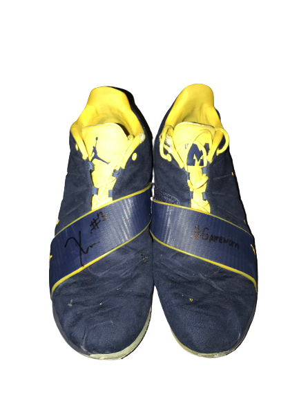 Zavier Simpson Signed & Inscribed Game Worn Michigan Player Exclusive Basketball Shoes