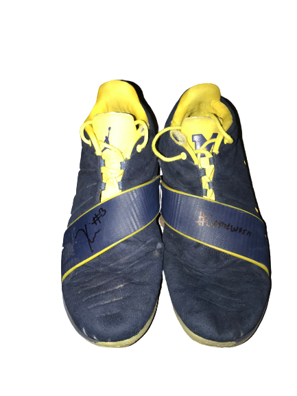 Zavier Simpson Signed & Inscribed Game Worn Michigan Player Exclusive Basketball Shoes