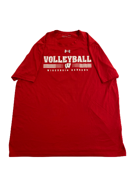 Jade Demps Wisconsin Volleyball Team-Issued Practice Shirt With 