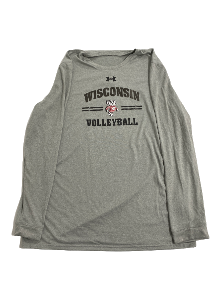 Jade Demps Wisconsin Volleyball Team-Issued Long Sleeve Practice Shirt With 