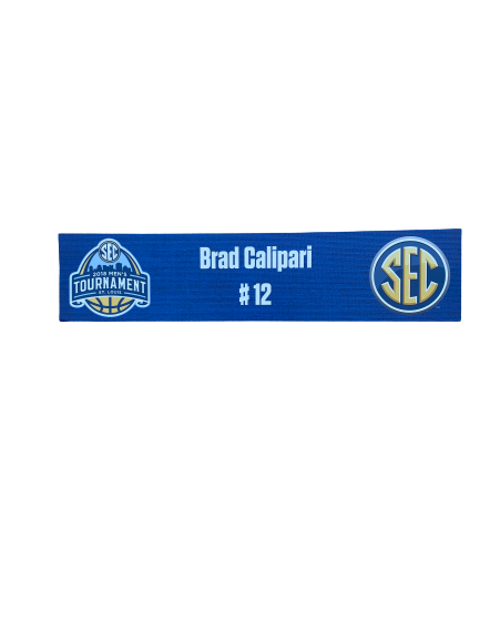 Brad Calipari Kentucky Basketball SEC Tournament Locker Room Name Plate