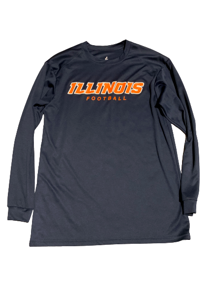 Dawson DeGroot Illinois Football Team Issued Long Sleeve Workout Shirt (Size M)