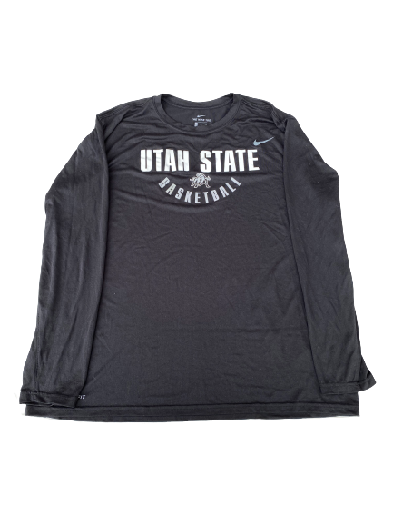 Kuba Karwowski Utah State Basketball Team Issued Long Sleeve Workout Shirt (Size 3XL)