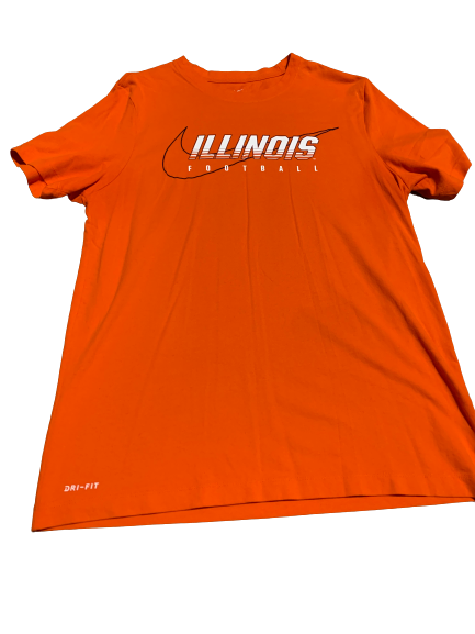 Dawson DeGroot Illinois Football Team Issued Workout Shirt (Size L)