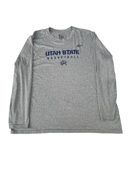 Kuba Karwowski Utah State Basketball Team Issued Long Sleeve Workout Shirt (Size 3XL)
