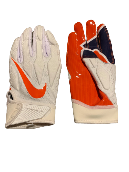 Dawson DeGroot Illinois Football Team Issued Player Exclusive Gloves (Size L)