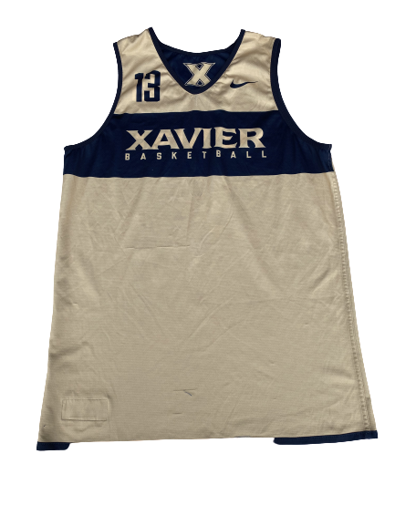 Naji Marshall Xavier Basketball Blue & Gold Reversible Practice Jersey (Size L)