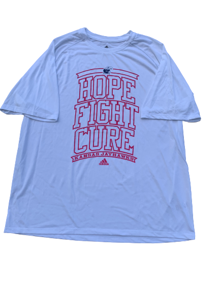 Udoka Azubuike Kansas Jayhawks "Hope, Fight, Cure" Adidas T-Shirt (Size XXL)