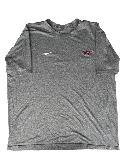 Christian Darrisaw Virginia Tech Football Team Issued Workout Shirt (Size 2XL)