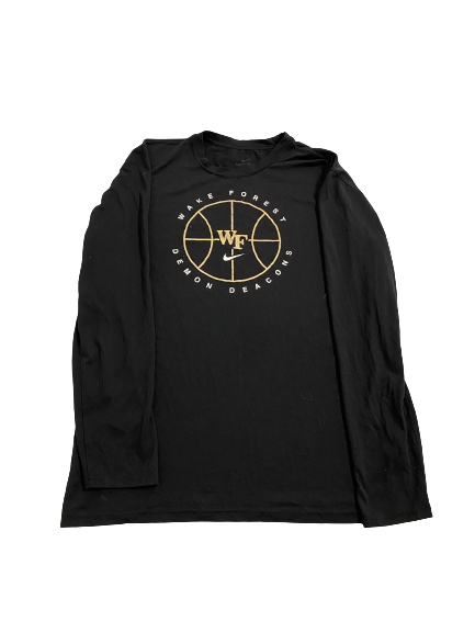 Isaiah Mucius Wake Forest Basketball Team Issued Long Sleeve Workout Shirt (Size LT)
