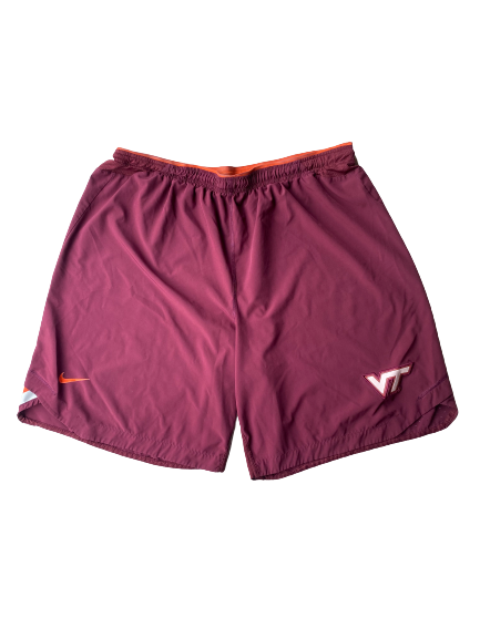 Christian Darrisaw Virginia Tech Football Team Issued Workout Shorts (Size 3XL)