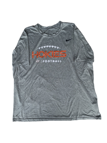 Christian Darrisaw Virginia Tech Football Team Issued Workout Shirt (Size 3XL)