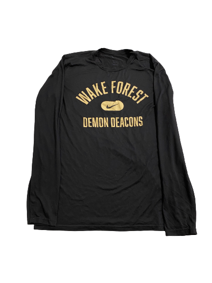 Isaiah Mucius Wake Forest Basketball Team Issued Long Sleeve Workout Shirt (Size LT)