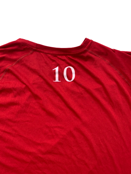Tyshawn Taylor Kansas Adidas T-Shirt With Number (Size XXL)