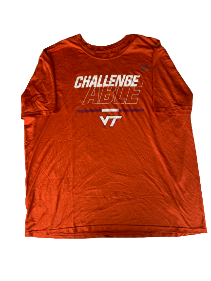 Christian Darrisaw Virginia Tech Football Team Exclusive Workout Shirt WITH 