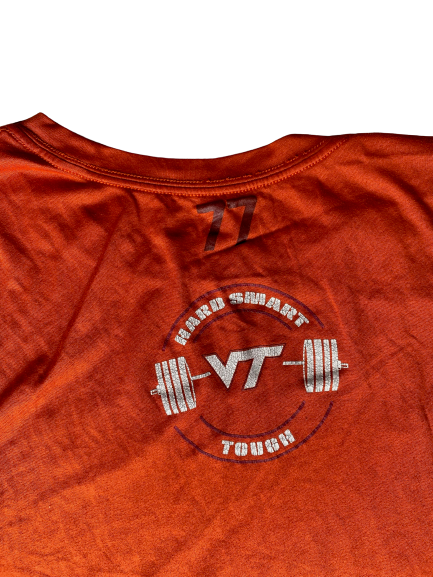 Christian Darrisaw Virginia Tech Football Team Exclusive Workout Shirt WITH 