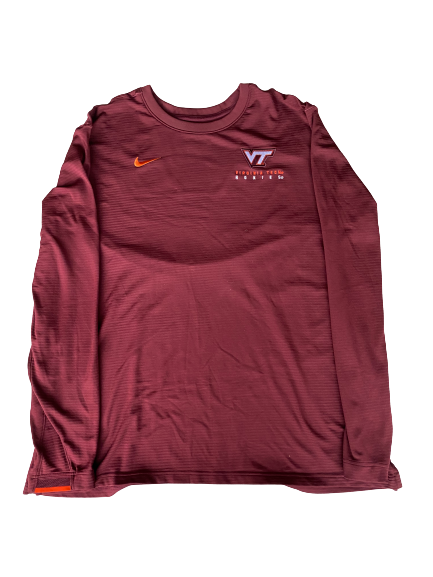 Christian Darrisaw Virginia Tech Football Team Issued Crew Neck Pullover (Size 2XL)