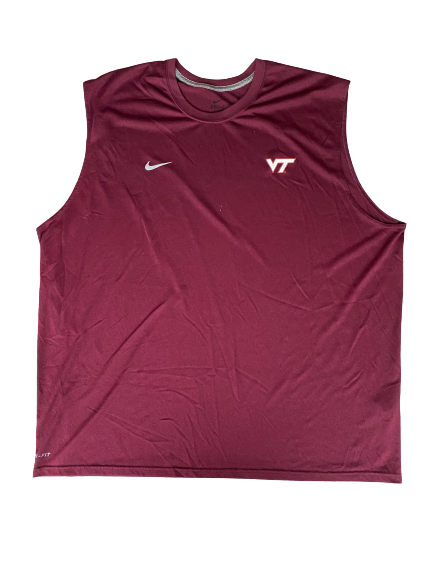 Christian Darrisaw Virginia Tech Football Team Issued Workout Tank (Size 3XL)