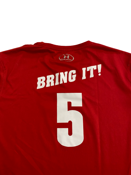 Shanel Bramschreiber Wisconsin Volleyball Team-Issued Practice Shirt With 