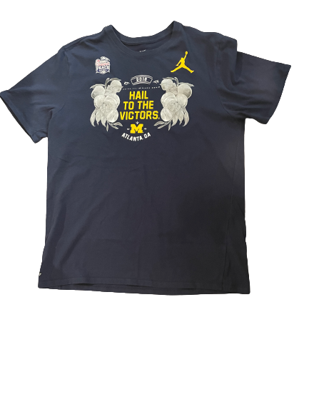 Quinn Nordin Michigan Football Team Issued Chick-Fil-A Peach Bowl T-Shirt (Size XL)