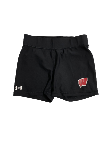 Shanel Bramschreiber Wisconsin Volleyball Team-Issued Compression Spandex Shorts (Size Women&