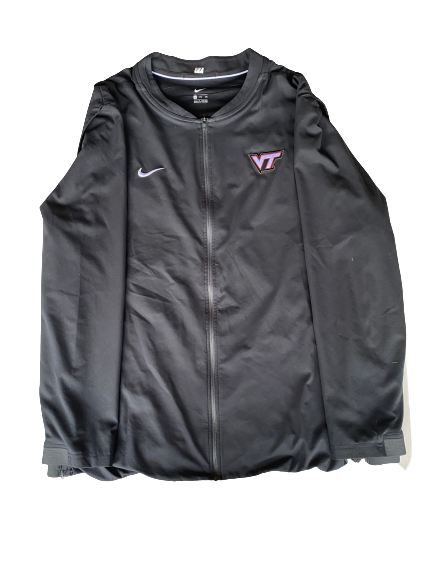Christian Darrisaw Virginia Tech Football Team Issued Zip Up Jacket WITH PLAYER TAG (Size 3XL)