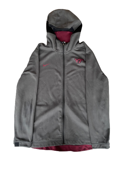 Christian Darrisaw Virginia Tech Football Team Exclusive Zip Up Jacket WITH PLAYER TAG (Size 3XL)