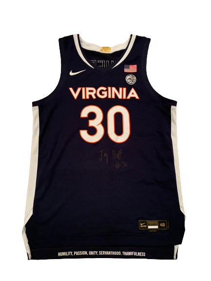 Jay Huff Virginia Basketball 2020-2021 Signed Game Worn Jersey - Photo Matched